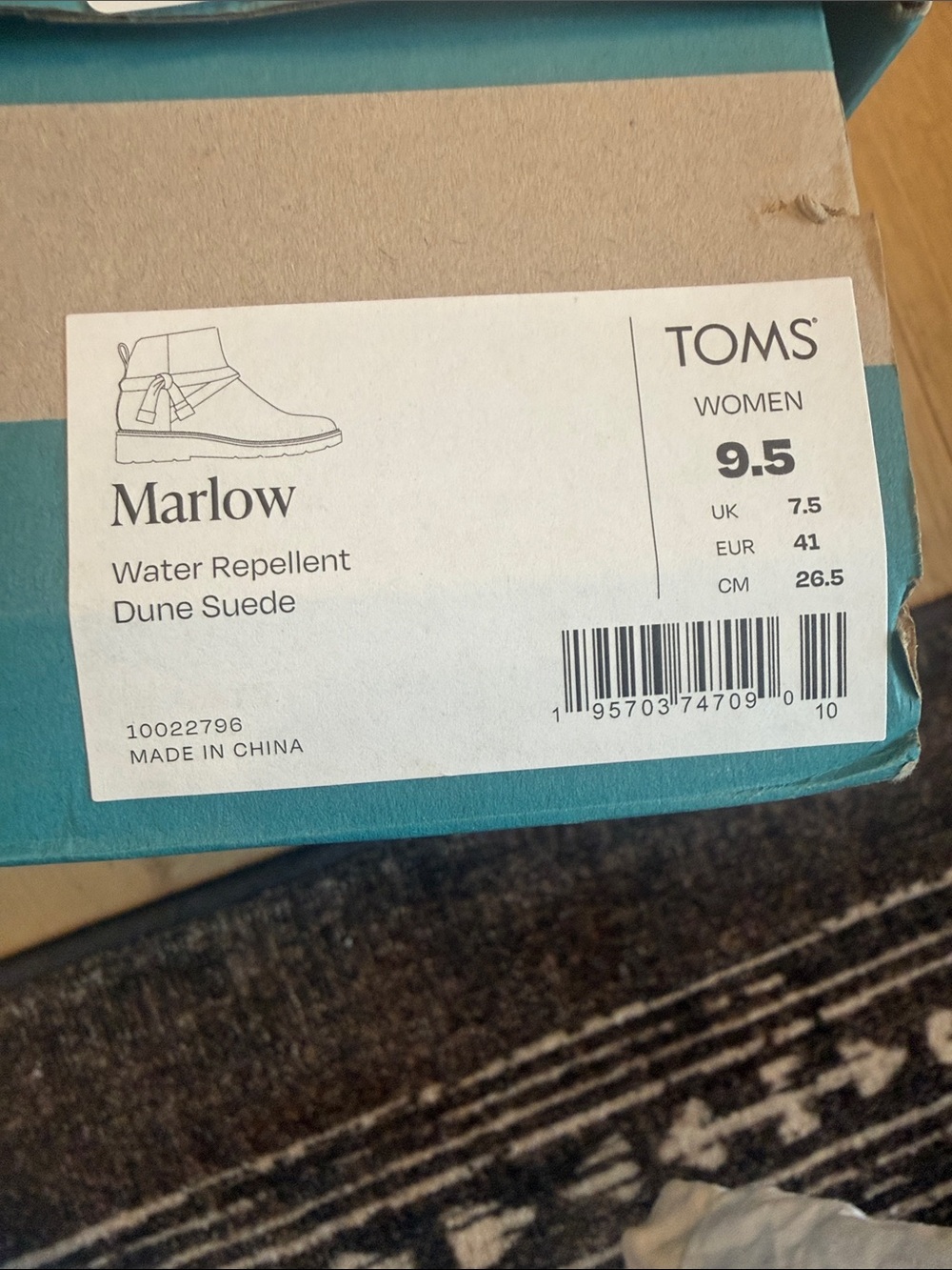 NWT TOMS Marlow Dune Suede Wedge Ankle Booties with Side Zip 9.5 - Picture 3 of 14